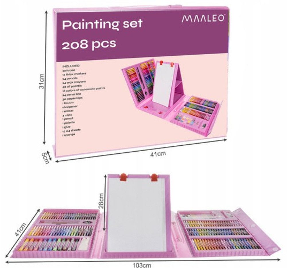 MAALEO Malpalette Malset 208-teilig Malkoffer, XXL Malerei Set im Koffer – Bild 5 von 5