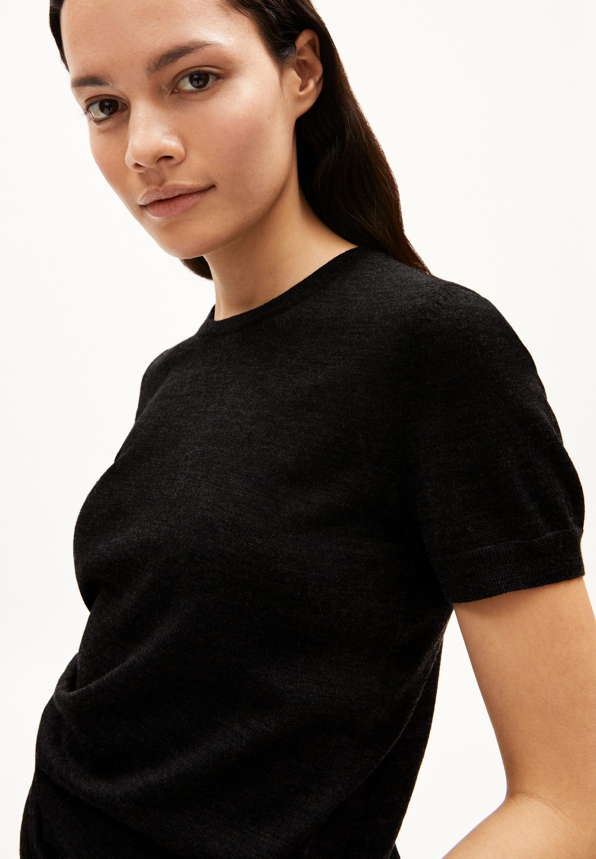 Armedangels T-Shirt GUILIAA MERINO Strickshirt aus Merino-Wolle Slim Fit