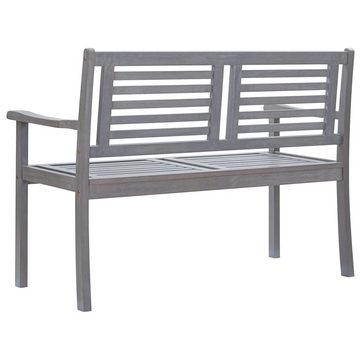 furnicato Gartenbank 2-Sitzer-mit Auflage 120 cm Grau Eukalyptusholz