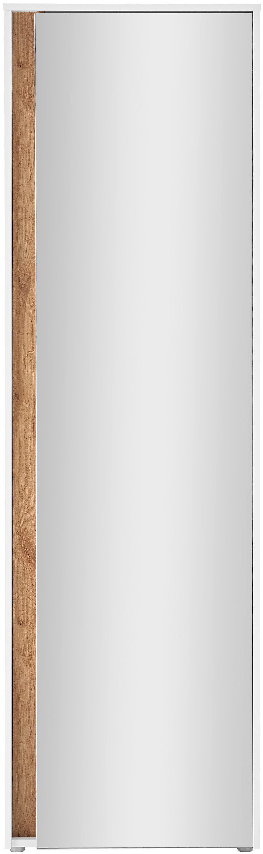 Home affaire Garderobenschrank GiRON/CiTY, moderner Garderobenschrank, Kleiderschrank mit Stauraum Spiegeltür, Teleskopauszug, Tür beidseitig montierbar, 60 cm breit