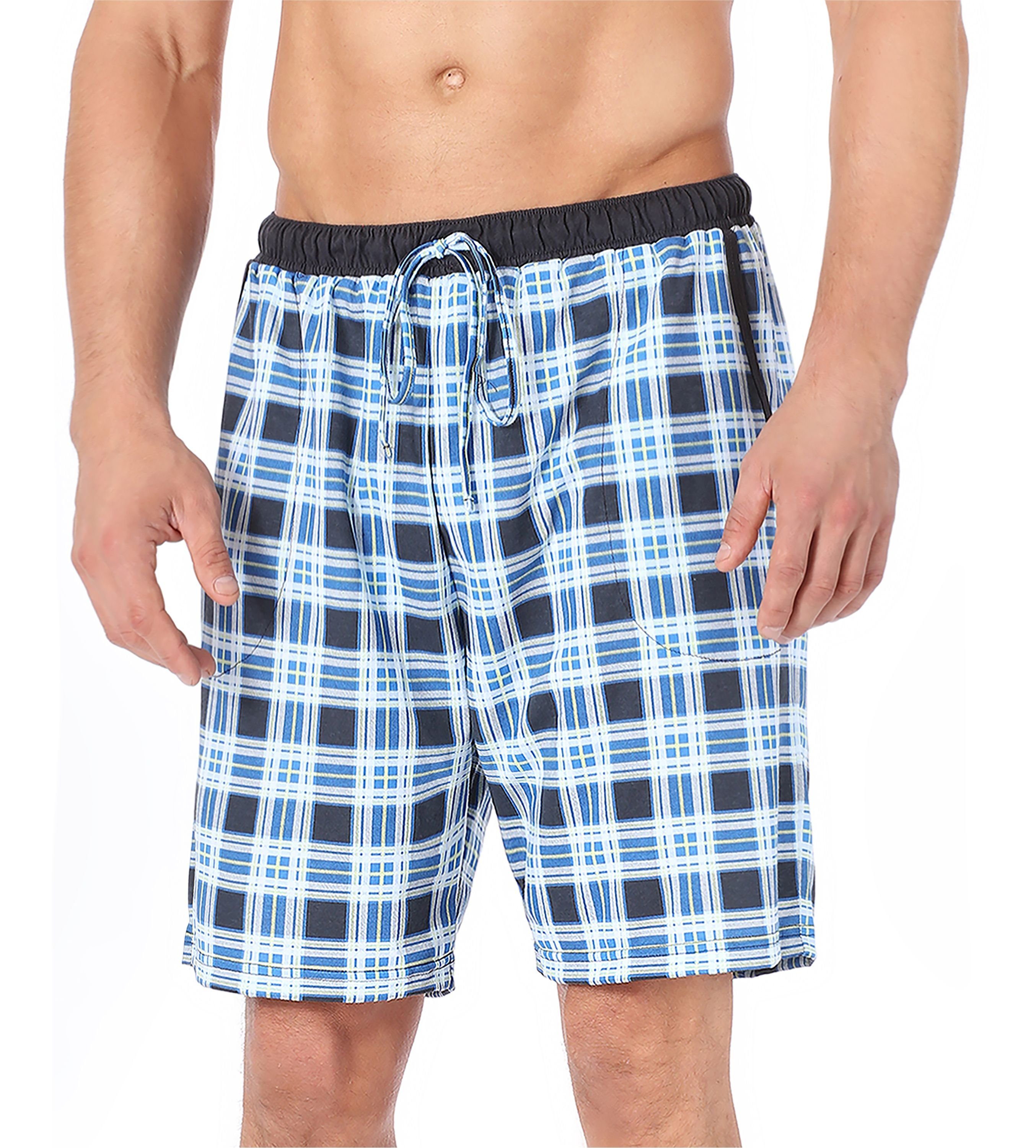 Timone Pyjamashorts Herren Schlafanzughose Kurz TI30-114 (1-tlg) elastischer Bund Karierrt7 (9632301)