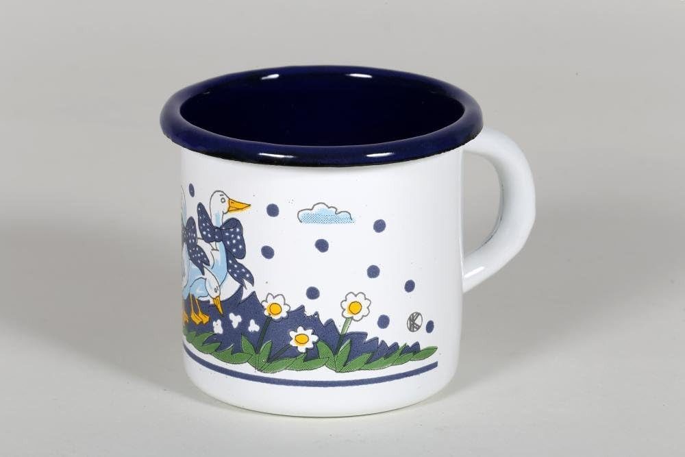 Karl Krüger Becher Becher 8 cm Gänseglück, Emaille, Weiß, 8 x 8 x 10 cm, 1-tlg.