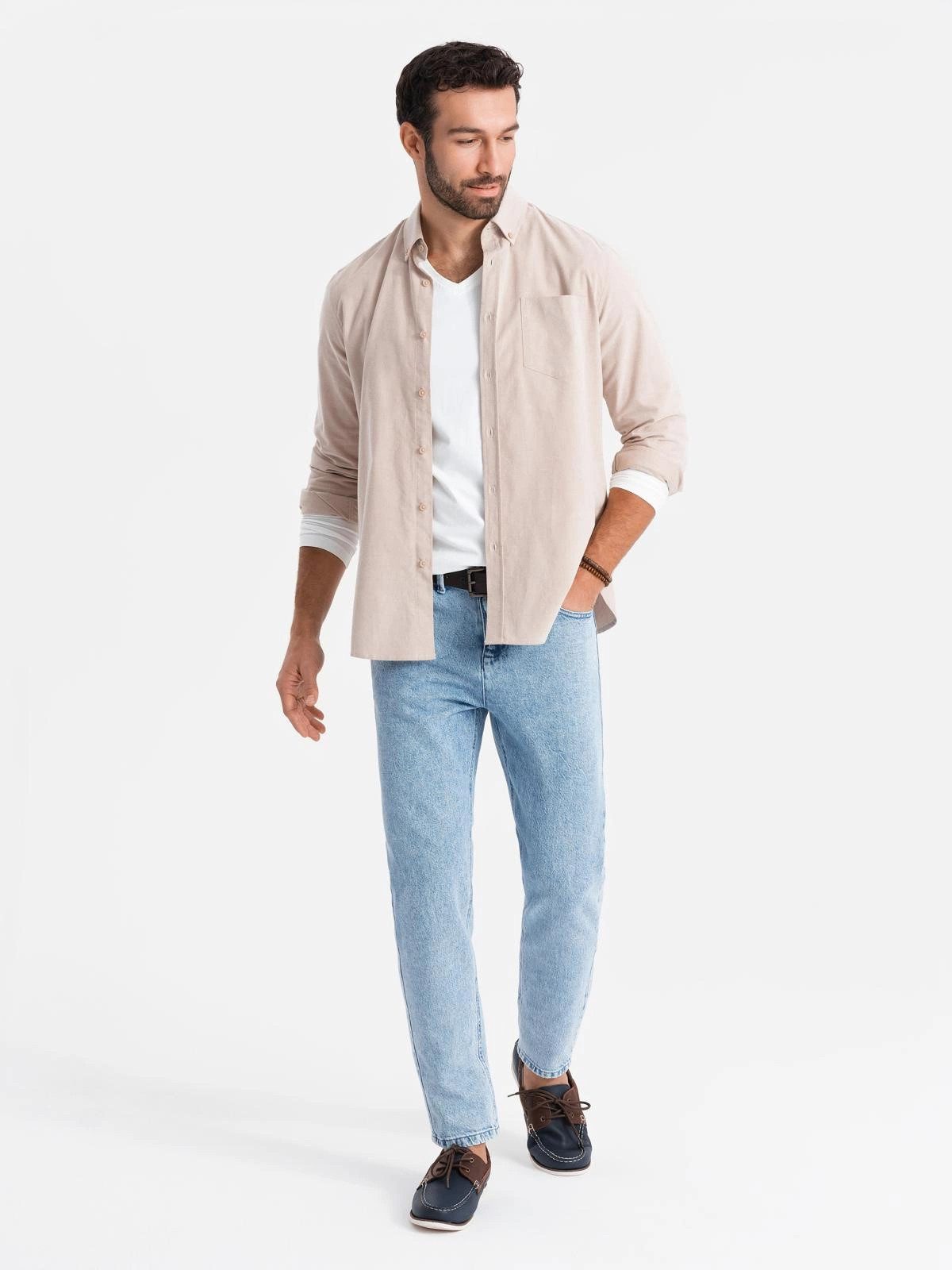 OMBRE Comfort-fit-Jeans Marmorierte Denim-Hose für Männer CARROT FIT günstig online kaufen