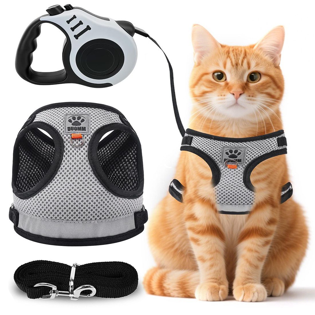 BlingBin Katzen-Geschirr Katzengeschirr mit Leine Verstellbar Ausbruchsiche günstig online kaufen