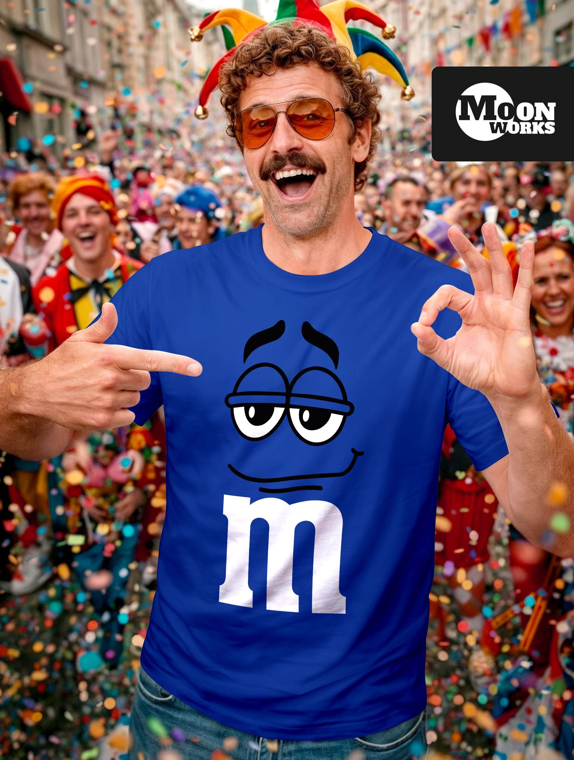 MoonWorks Print-Shirt Herren T-Shirt Fasching Karneval M Aufdruck Gruppenko günstig online kaufen