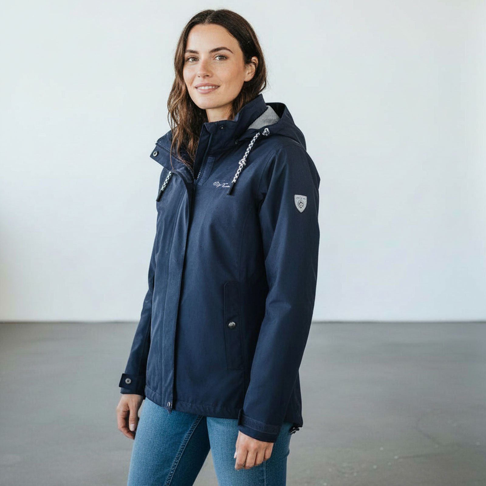 Dry Fashion Funktionsjacke Norderney Damen Outdoor-Jacke Norderney Wasserdicht mit gestreiftem Innenfutter