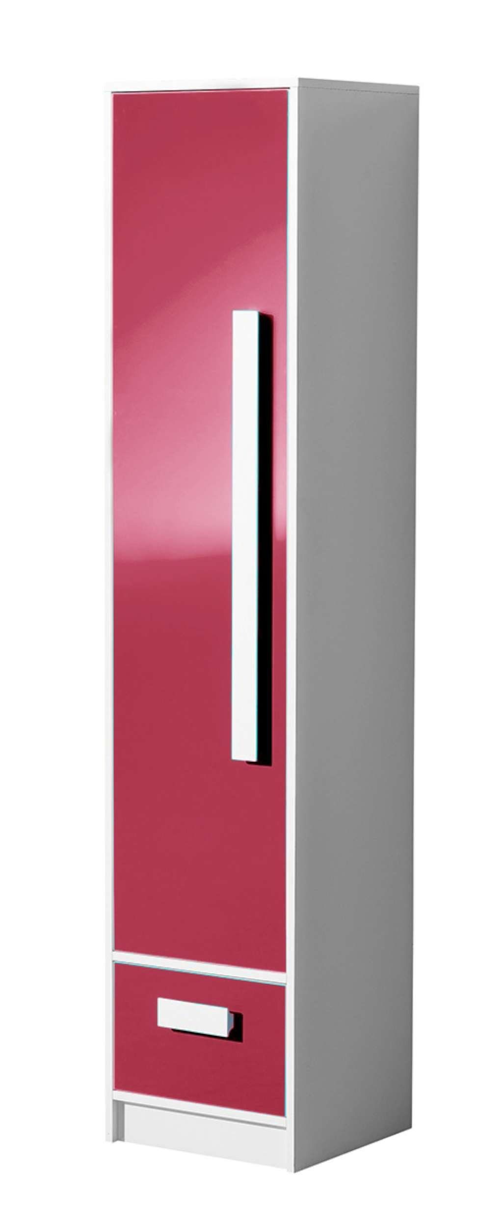 Stylefy Kinderkleiderschrank Goldie IV (Standschrank, Modern, für Schubladen, Kinderschrank) Kinder Vollauszug, - viel Weiß Design Rosa mit Stauraum