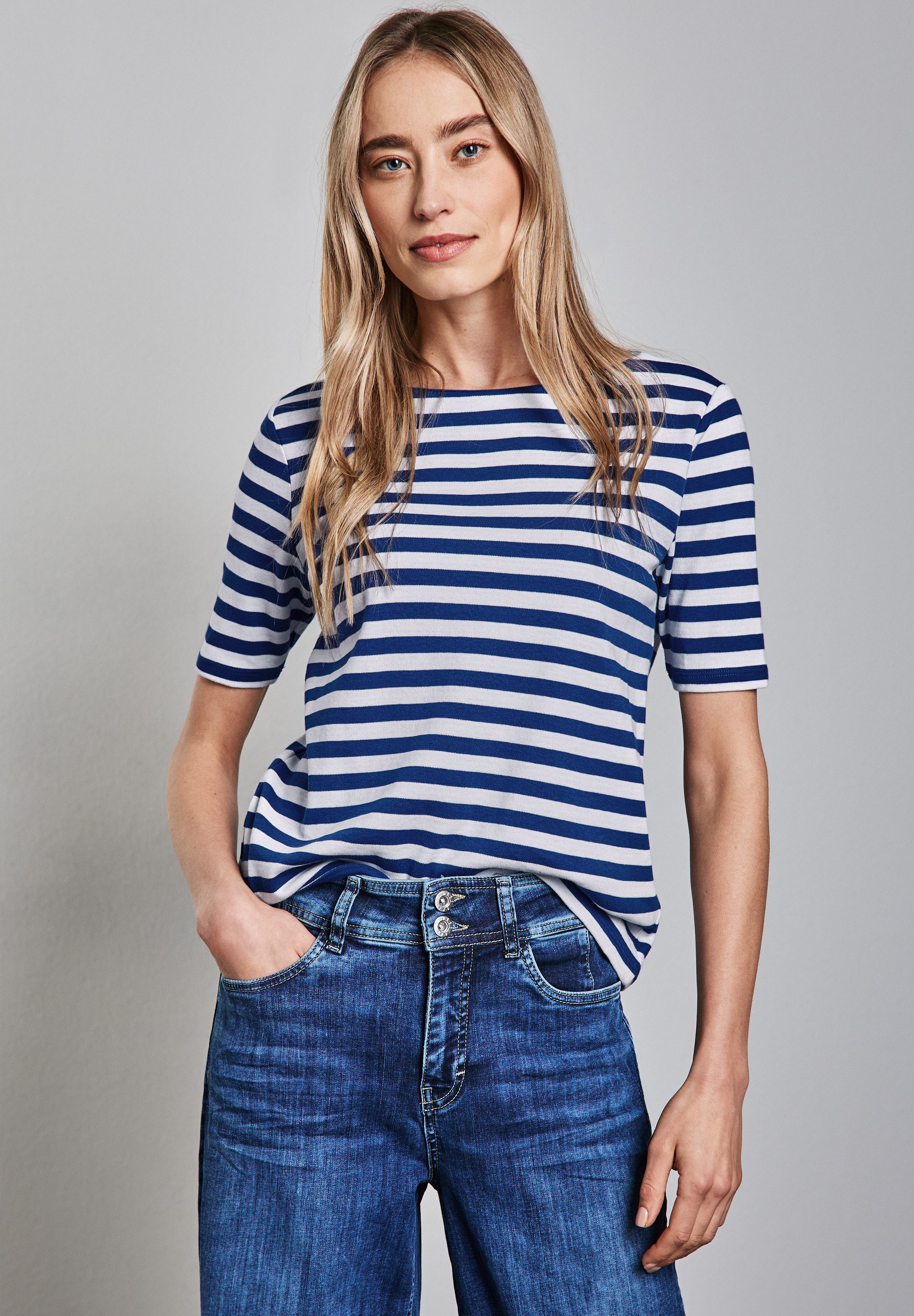 STREET ONE Rundhalsshirt aus reiner Baumwolle