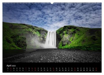 CALVENDO Wandkalender Island - die raue Schönheit (Premium, hochwertiger DIN A2 Wandkalender 2023, Kunstdruck in Hochglanz)