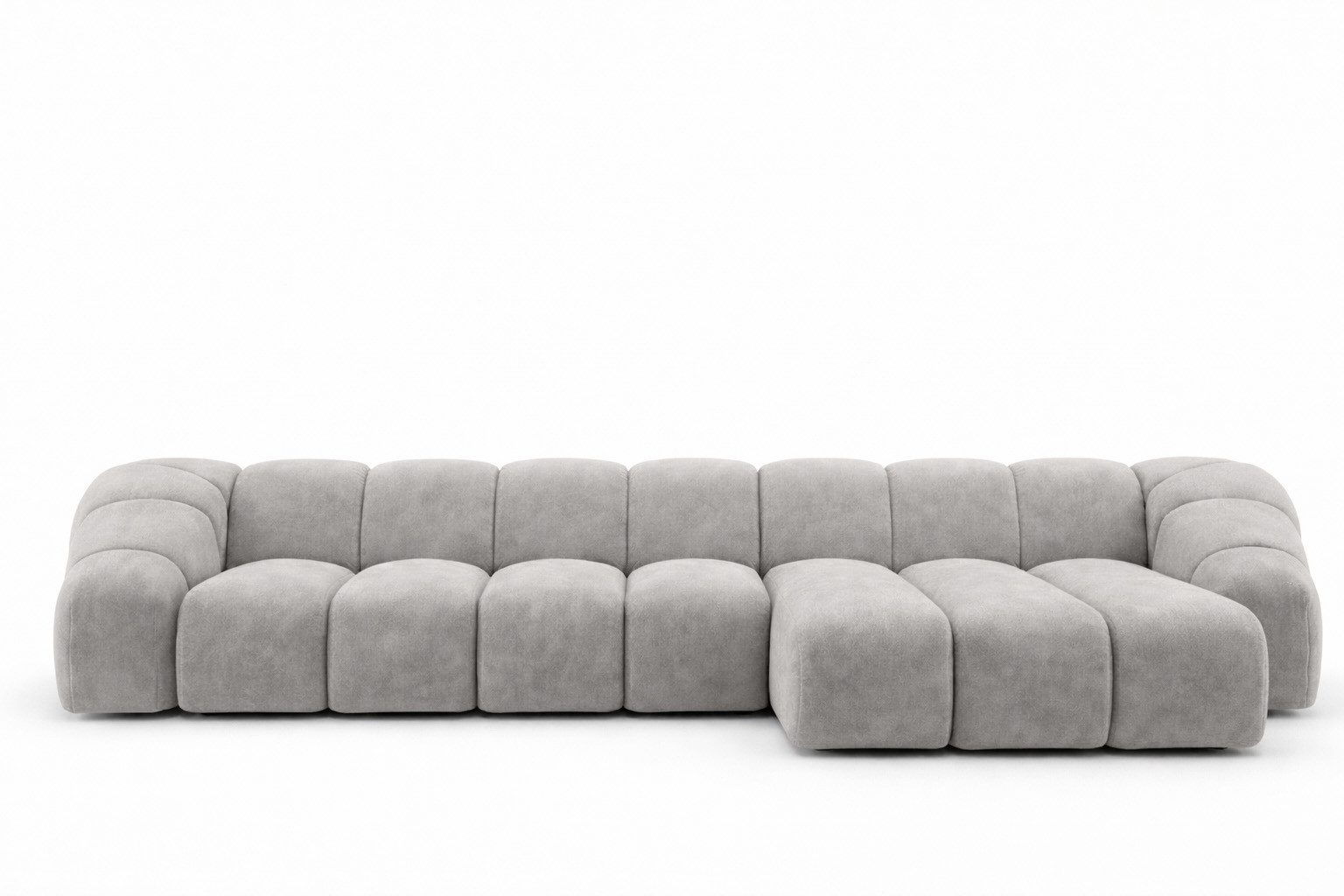 Kaiser Möbel Ecksofa L XL modular für Wohnzimmer, Samtstoff Bluvel, CROISSANT, Ecksofa, L-Form XL,modulares System,hoher Sitzkomfort