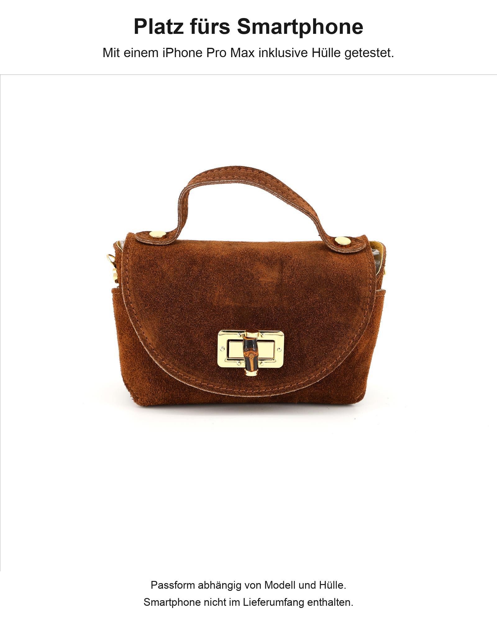 BRISE TASCHE Schultertasche Mini-Schultertasche aus Echtleder mit verstellbarem Riemen (Einzelartikel), Echtleder, Reißverschlussfach, verstellbarer Schulterrie – Bild 4 von 4
