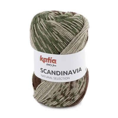 Katia Scandinavia edle Wolle zum Stricken und Häkeln Häkelwolle, 230,00 m (100g Farbverlaufswolle selbtsmusternd im Norwegermuster Style, Strickwolle, Strickgarn, Handstrickgarn aus reinen Naturfasern), Farbverlaufsgarn mit Alpaka, 85% Wolle, 15% Alpaka