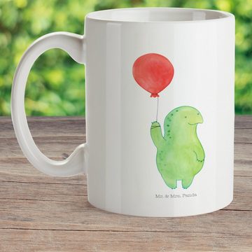 Mr. & Mrs. Panda Kinderbecher Schildkröte Luftballon - Weiß - Geschenk, Schildkröten, Kunststoffges, Kunststoff, Förderung der Selbstständigkeit