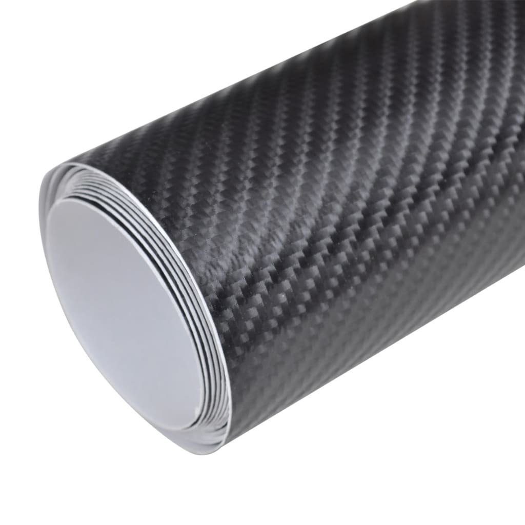Aufkleber Autofolien 2 Stk. 4D Schwarz 100x150 cm+50x150 cm, (2tlg)