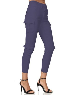 Elara Cargohose Elara Damen Cargo Hose Slim Fit Denim (1-tlg)