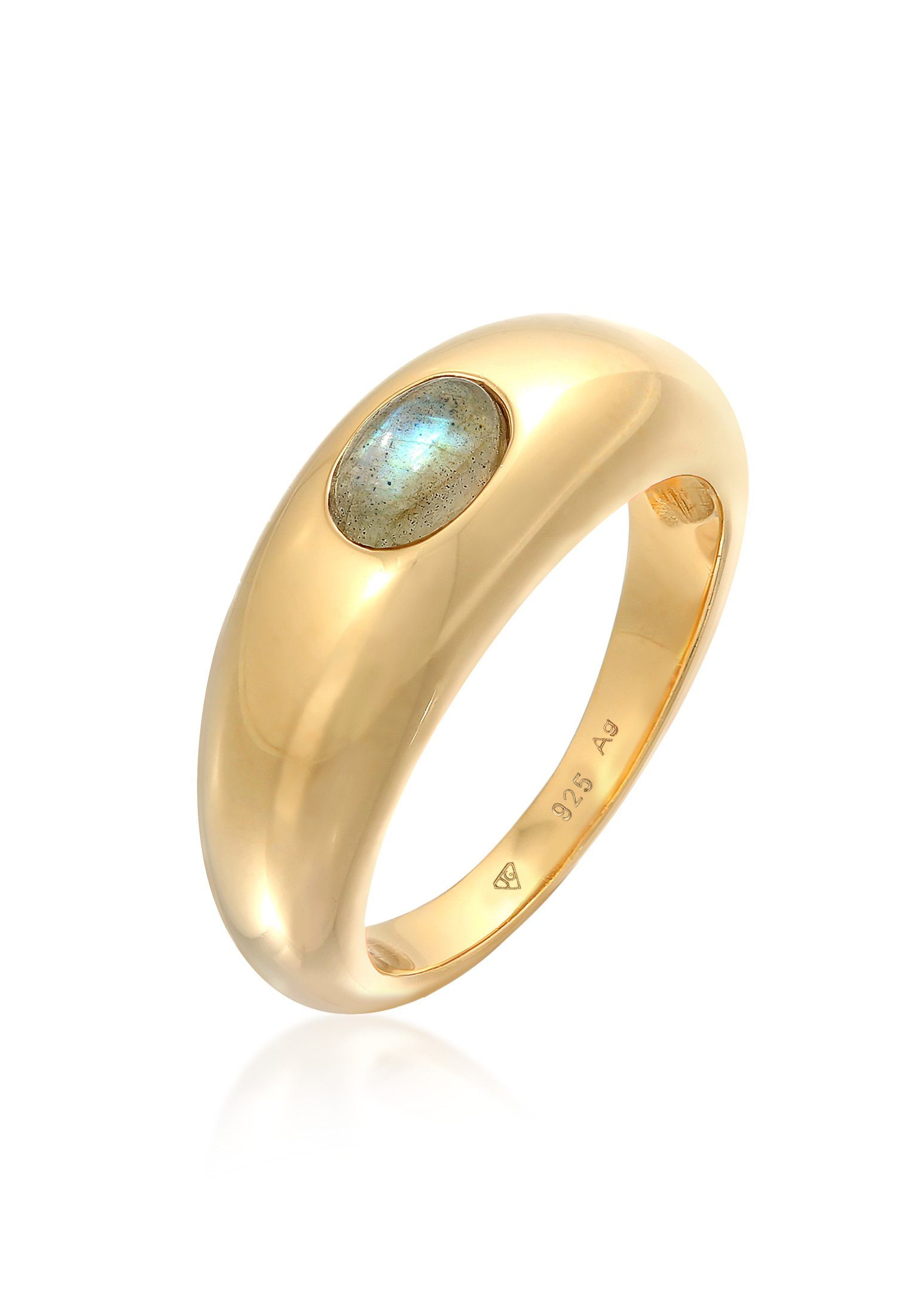 Fingerring Labradorit Edelstein Schlicht 925 Silber