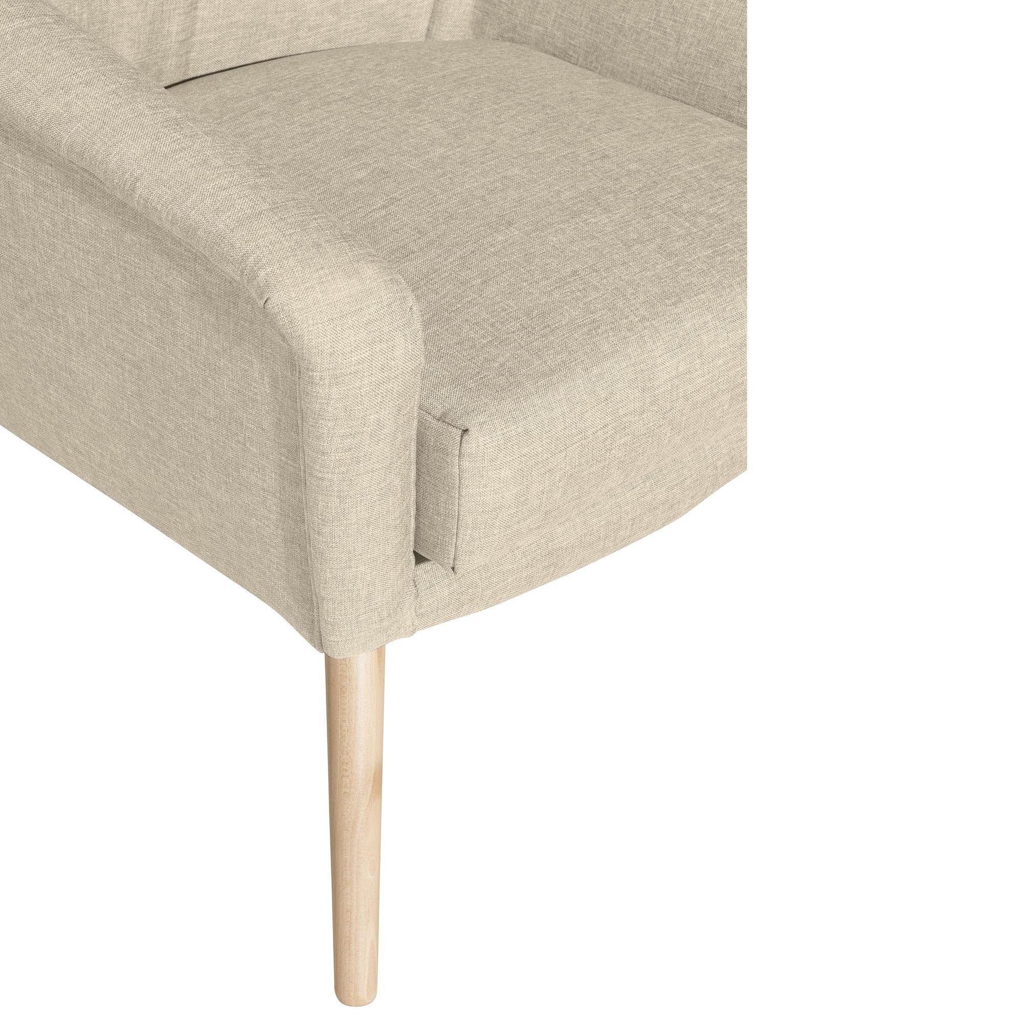 21034 Sessel Versand, verarbeitet,bequemer Kachka inkl. Flachgewebe Buche Kostenlosem natur Sessel 1-St), Bezug (Sparpreis Sitz 58 aufm beige / hochwertig Kessel