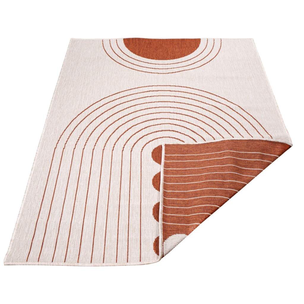 Carpet City Outdoorteppich DUO RUG 5739, rechteckig, Höhe: 5 mm, Wendeteppich Wetterfest In- & Outdoor, Balkon, Terrasse, Wohnzimmer