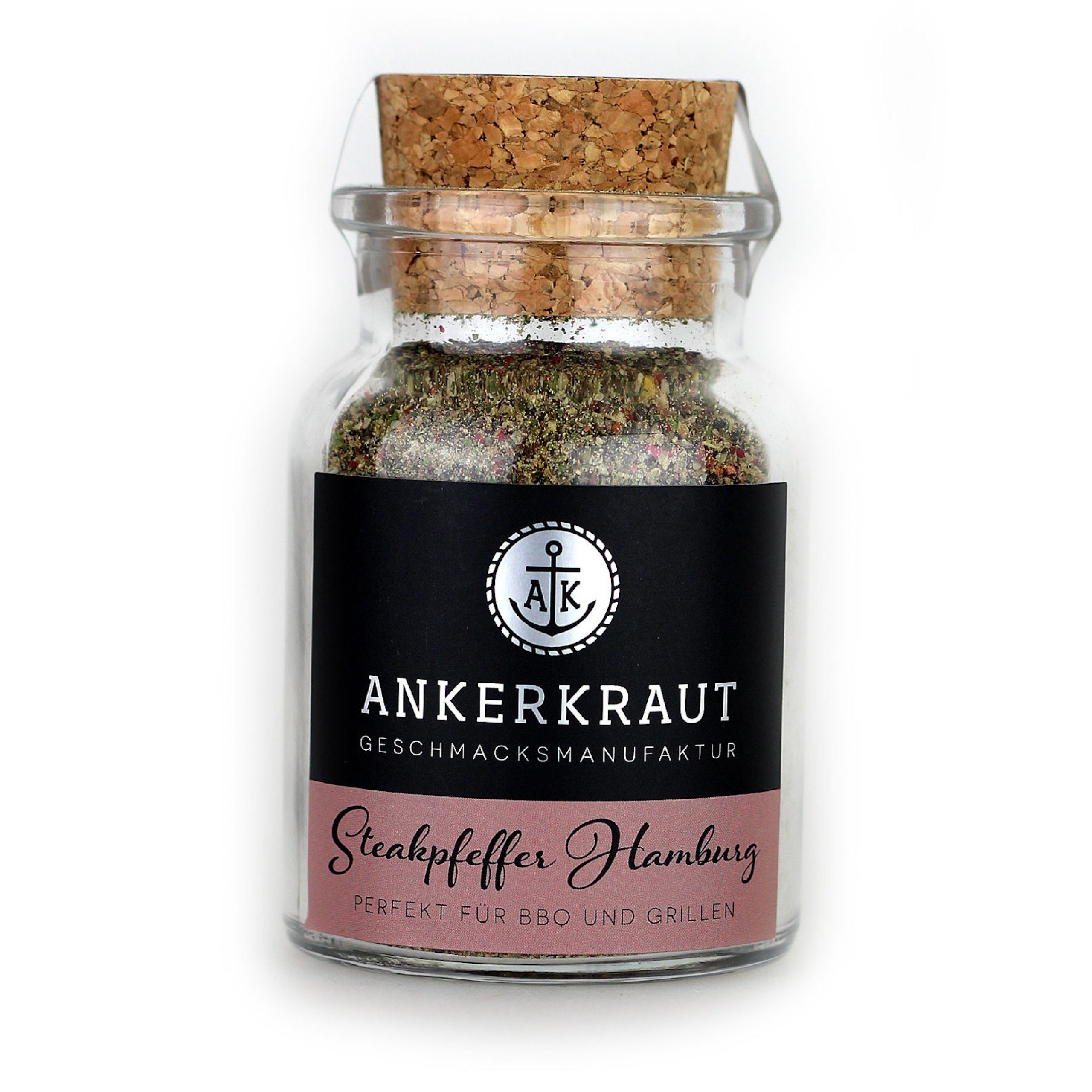 Ankerkraut Gewürzstreuer Ankerkraut Steakpfeffer Hamburg Pfeffergewürz im Korkenglas 80 g