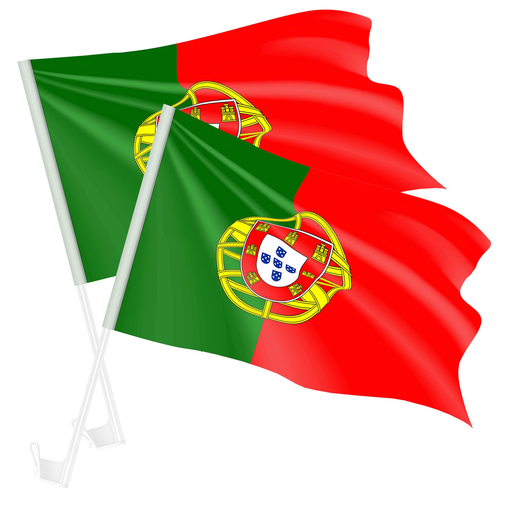 Taffstyle Flagge Autofahnen Set 2 Stück Länderflagge Fanartikel Fußball EM WM Auto (MAX 50 km/h - Länderflaggen für Auto, Fußballfans und Sportevents Bootsflagge), EM WM Länderflagge Flagge Handball Eishockey Basketball Fussball
