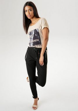 Aniston SELECTED Shirtbluse mit Fotoprint und Glitzersteinen - NEUE KOLLEKTION