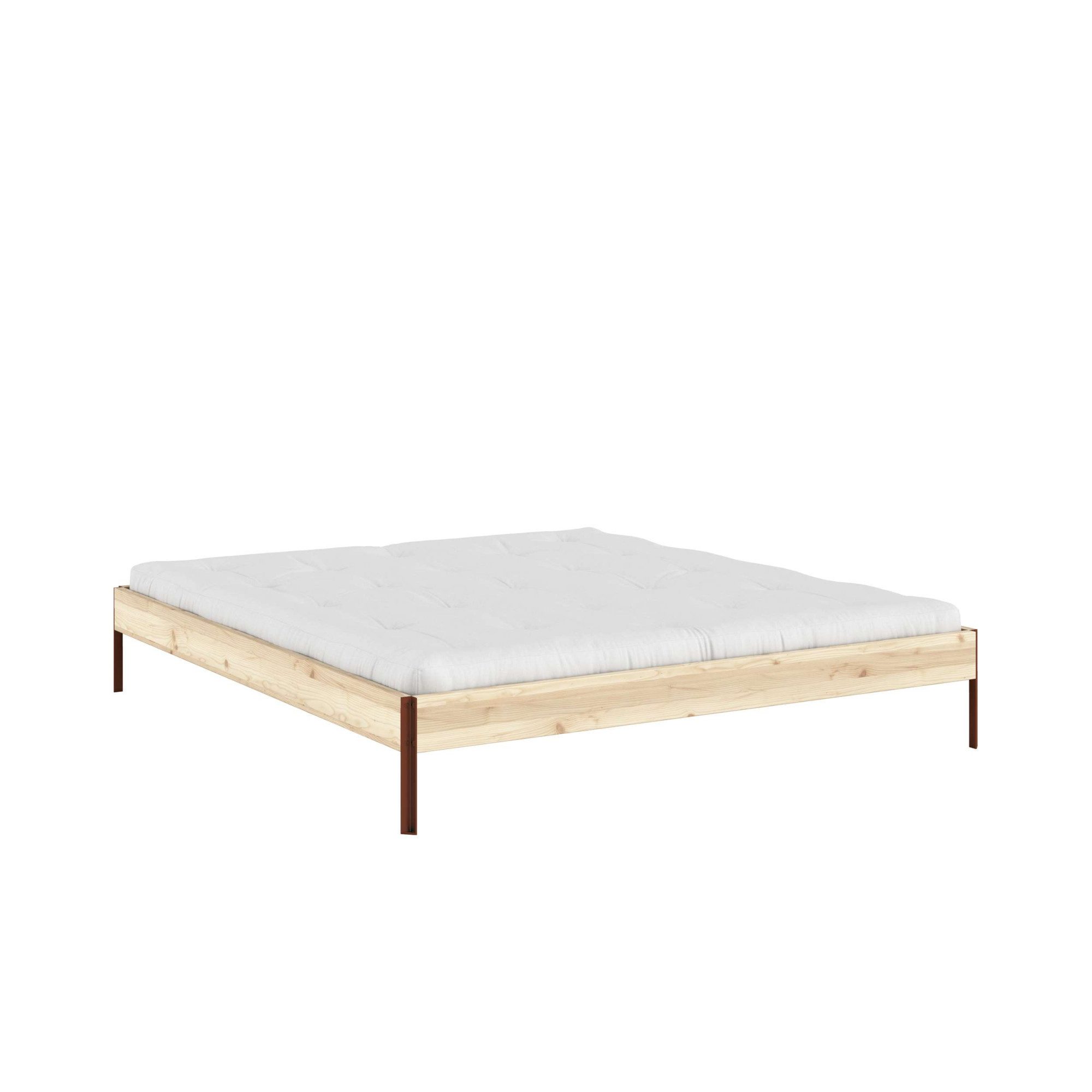 Karup Design Bettgestell CORE BED Bodenbett, Holzrahmen, Futonbett, Jugendbett, Holzbett, Massivholzbett mit Lattenrost, Kiefer massiv, Doppelbett ohne Kopfteil