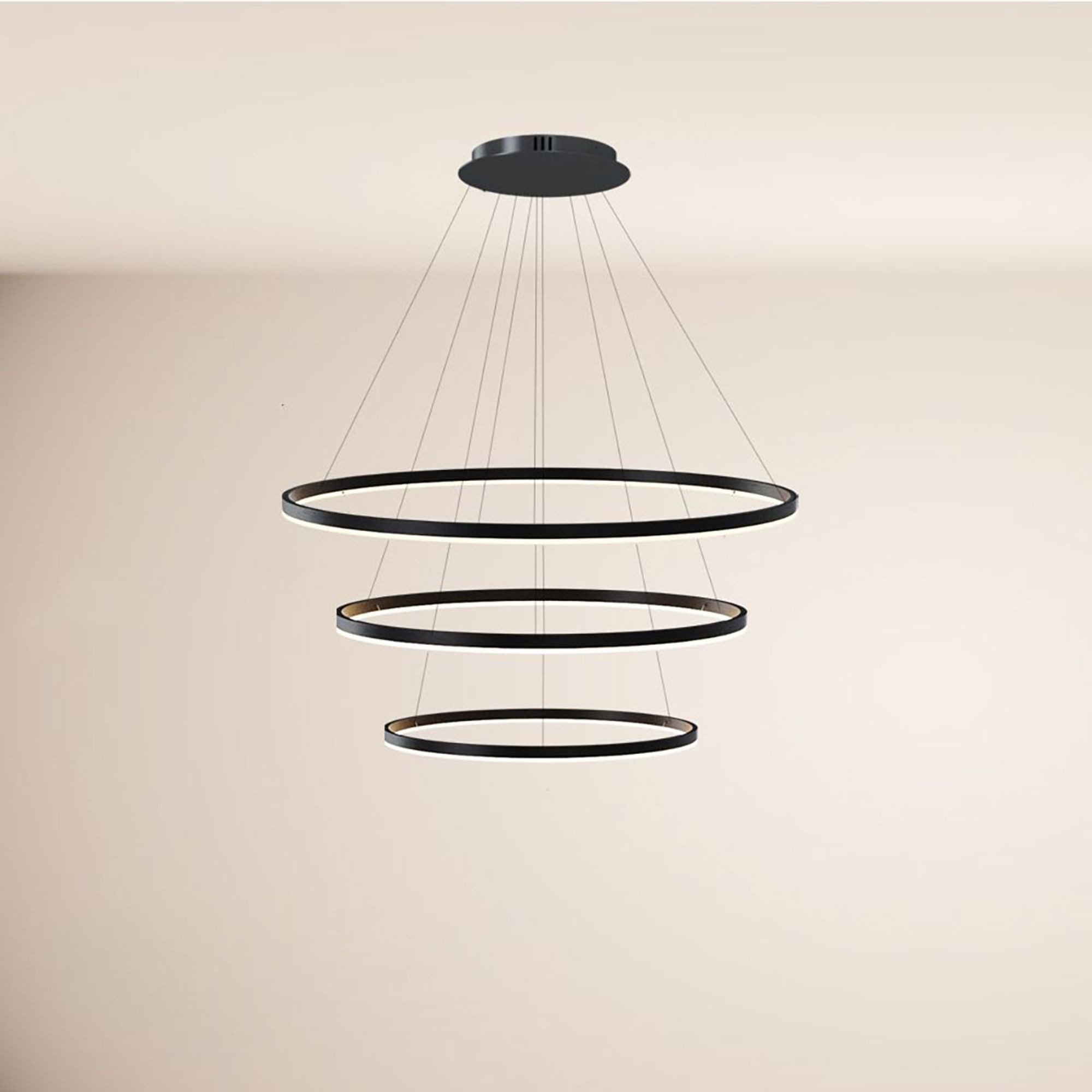 s.luce Pendelleuchte LED 3er-Ring Hängeleuchten Kombination Zentrisch Gold, Warmweiß