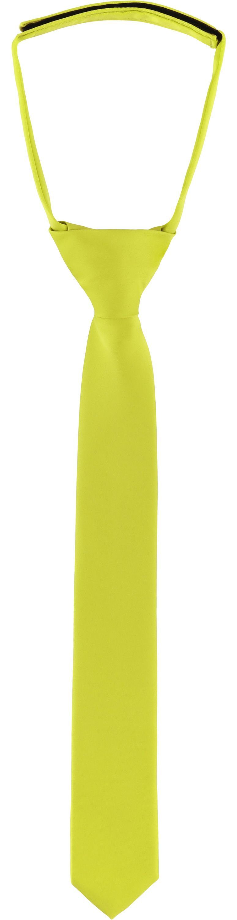 Krawatte Limone KJ 4cm) (Set, 1-St) Jungen Ladeheid Krawatte (31cm Kinder x