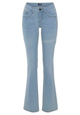 Arizona Bootcut-Jeans mit Keileinsätzen Low Waist