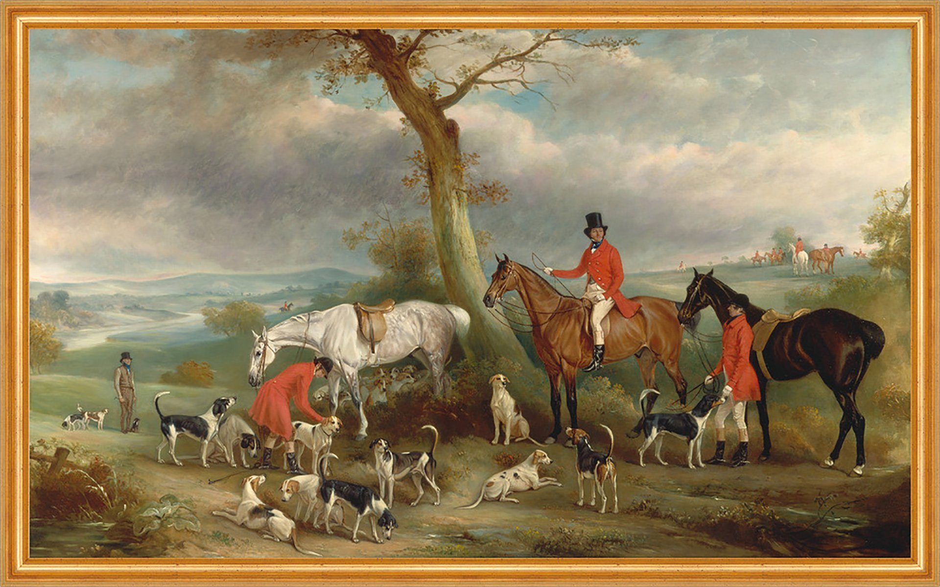 BillerAntik Kunstdruck Thomas Wilkinson, M.F.H. John Ferneley Hurworth Foxhound Jagd Hunde B, (1 St)