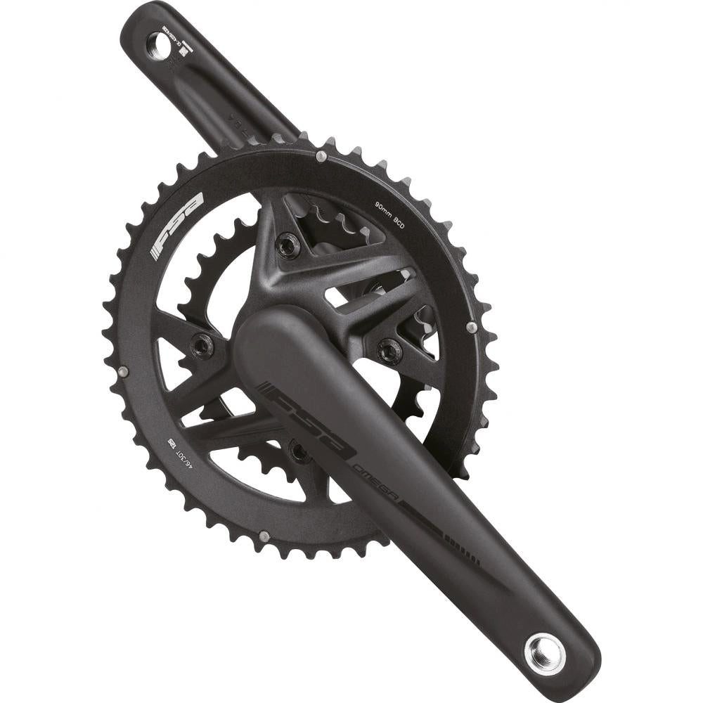 FSA Fahrradkurbel FSA Kurbelgarnitur Omega MegaExo 2x 170 mm Schwarz - effiziente Leistu