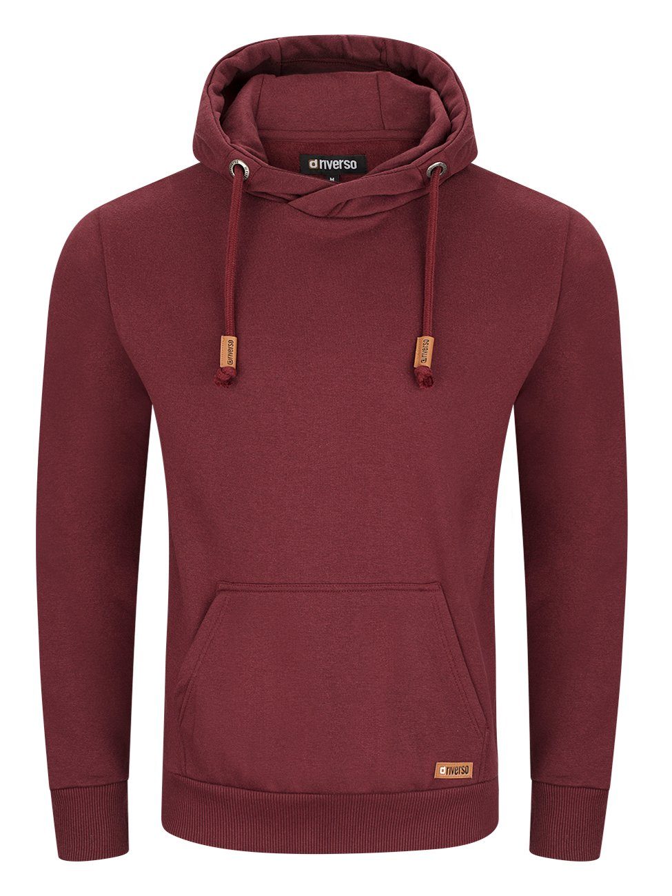 riverso Kapuzenpullover Herren Hoodie RIVJulian Regular Fit Longsleeve Sweatshirt mit Cross-Over-Kragen und Kängurutasche