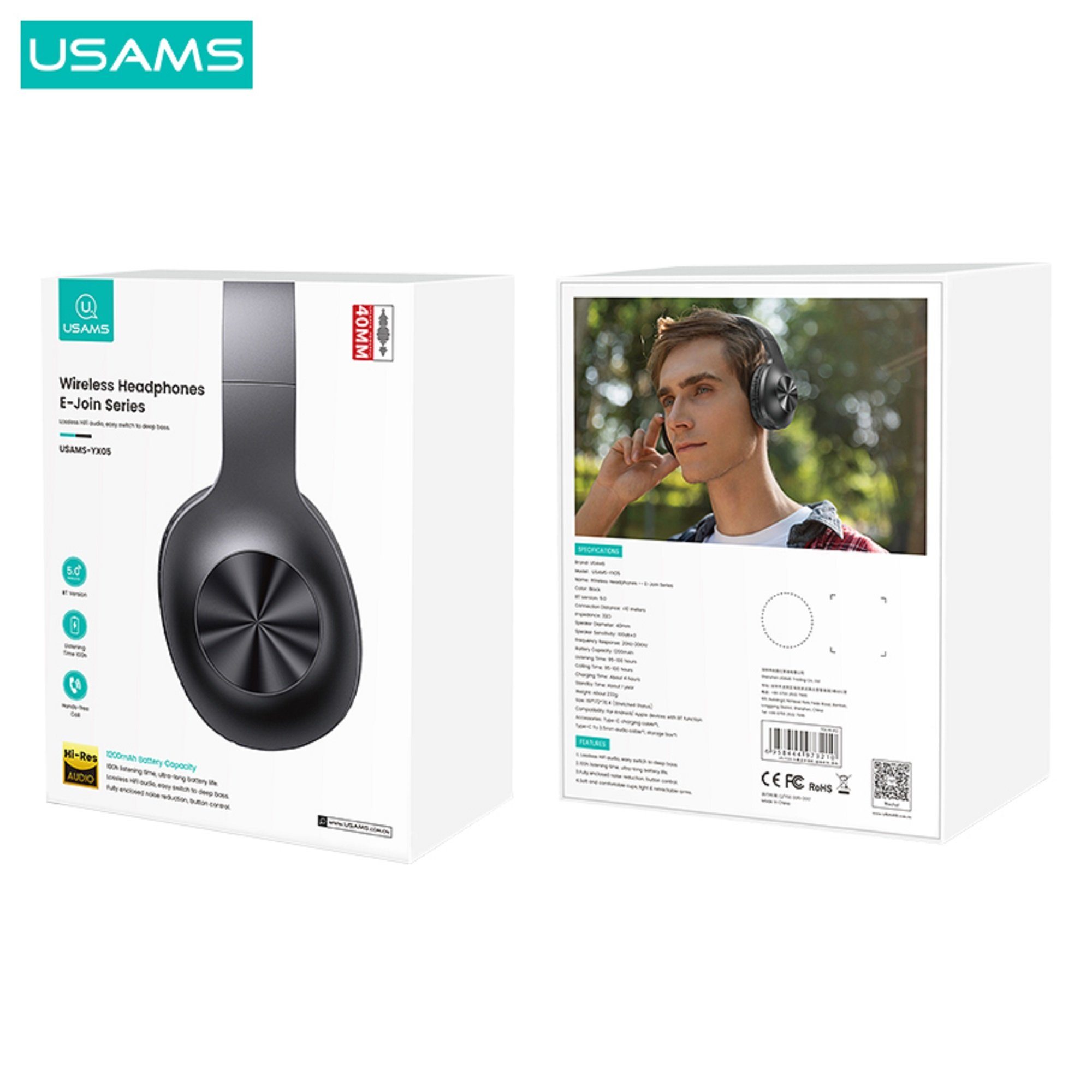 Bluetooth 5.0 Fitness Kabellos 5.0, iPhone) Bass Mikrofon TWS Huawei BT Smartphone Stereo USAMS Ein-Knopf-Steuerung, BT Faltbar, Headphones mit Headset (Deep-Bass-Modus, Samsung Bluetooth-Kopfhörer On-Ear HD, Bluetooth Kopfhörer Sport für Pure