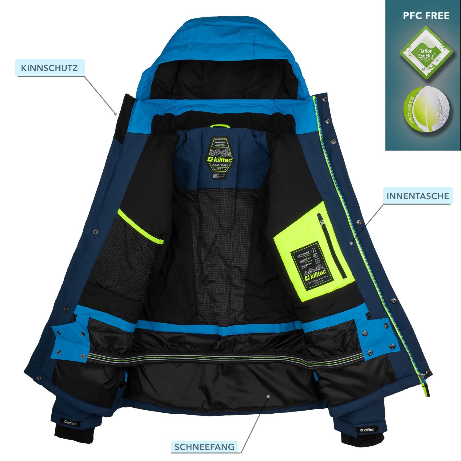 Killtec Skianzug für Jungen Alpin Skijacke + Skihose, wasserdicht - winddicht - atmungsaktiv - mit Schneefang