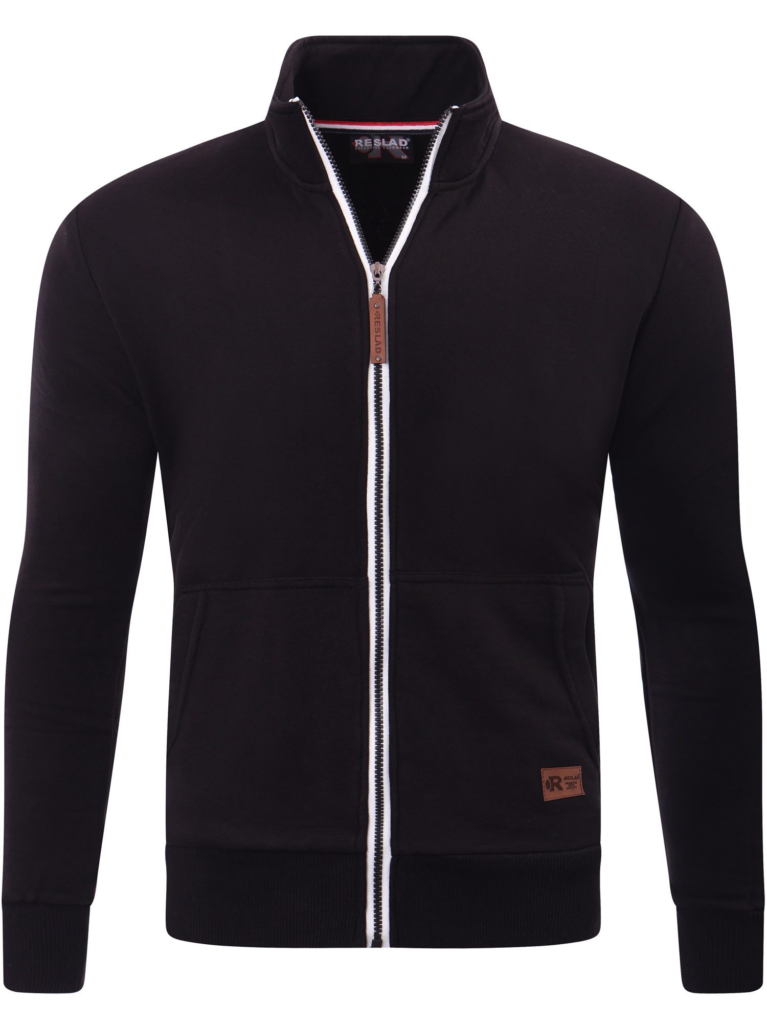 Reslad Sweatjacke Reslad Sweatjacke Herren ohne Kapuze RS-1015 (1-tlg) leichter Pullover mit Stehkragen Sweater Hoodie Pulli Sweatshirt