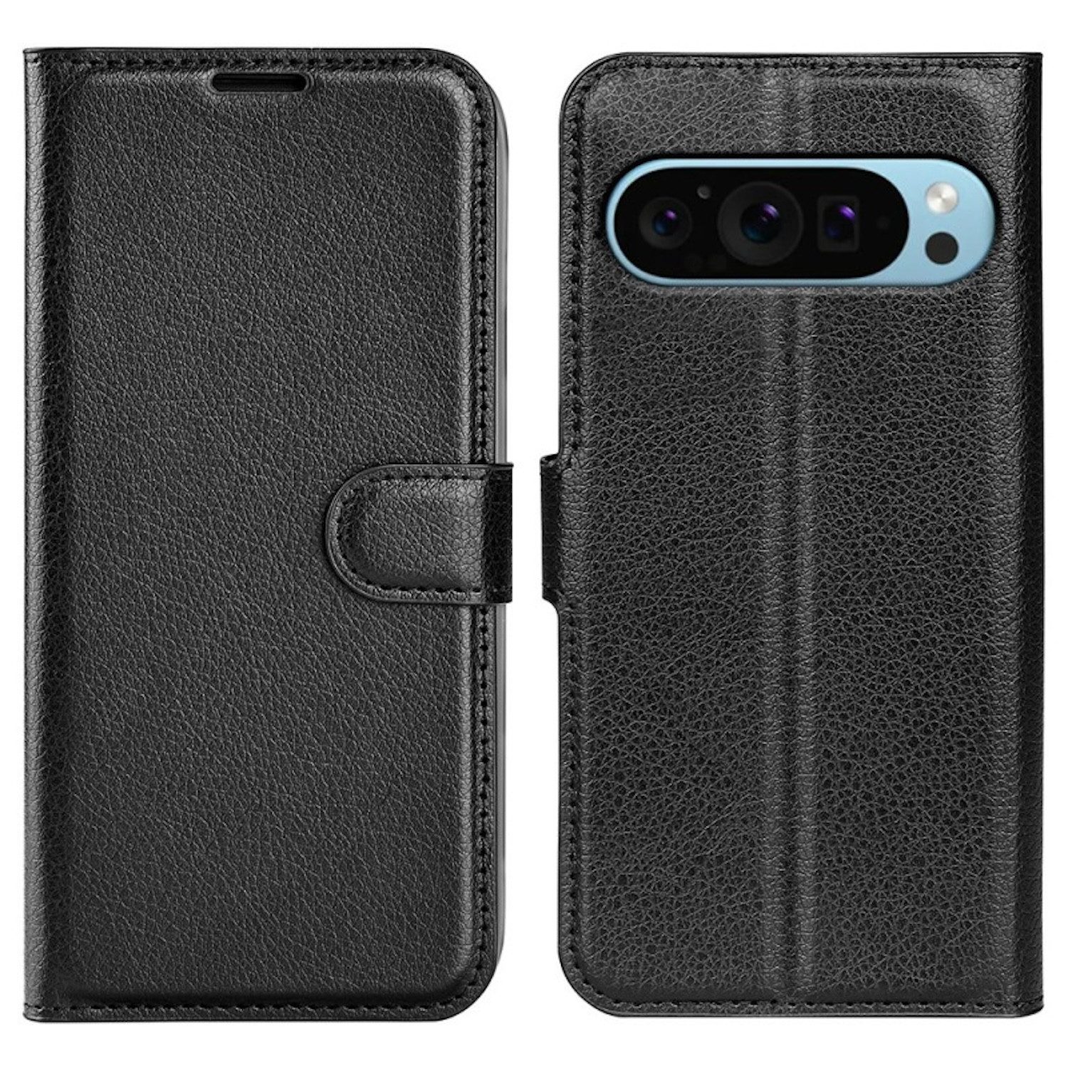 Wigento Smartphone-Hülle Für Google Pixel 9 / 9 Pro Kunst-Leder Book Wallet Schutz Tasche Hülle, Kunstleder Hülle mit Kartenfächern und Standfunktion