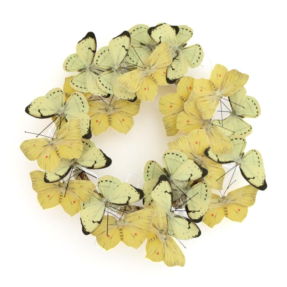 440s Dekokranz Schmetterlinge D hell-gelb, 23 Kranz ca. im 440s cm
