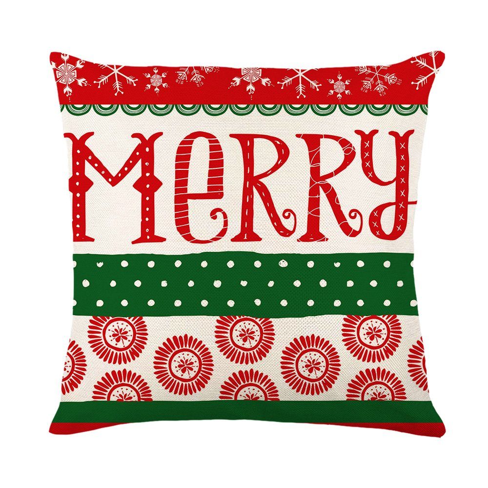 Kissenbezüge Kissenbezug Couch Sunicol, Sofa Kissenhülle unsichtbarer #2 Kissen für mit Set 45x45cm, Leinen Sofa Gartenbett 4er Reißverschluss, Weihnachten,