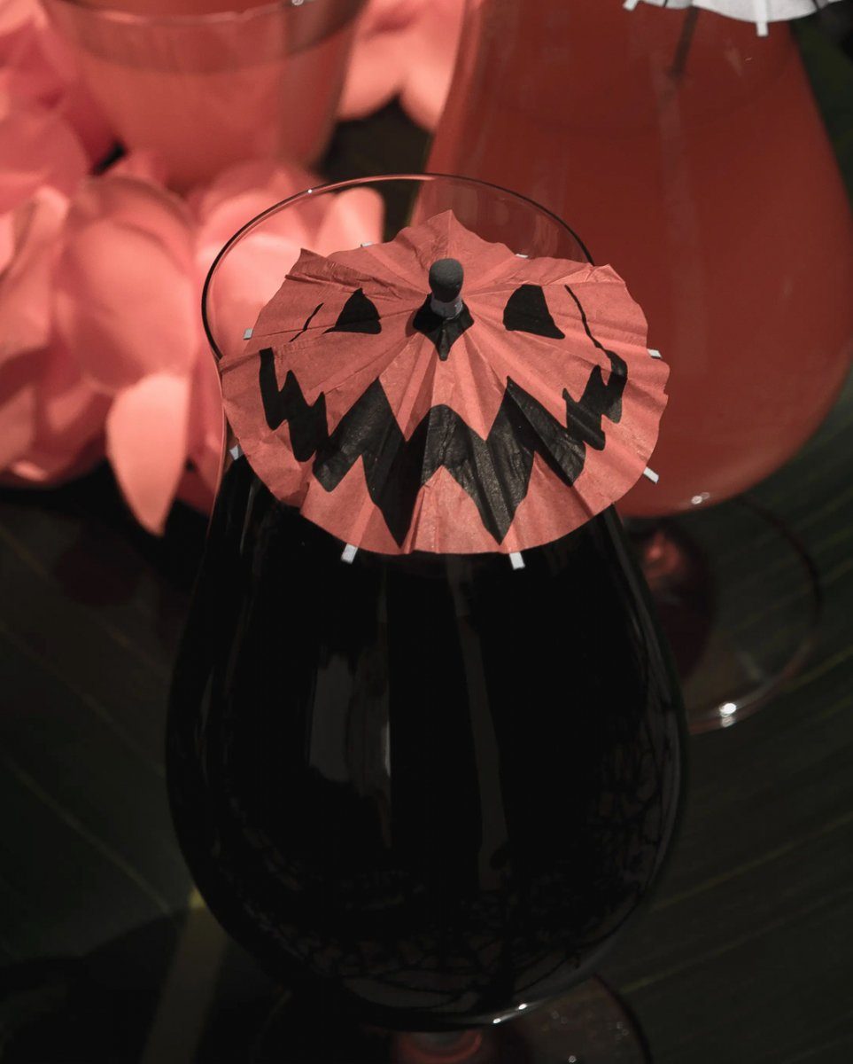 Horror-Shop Dekofigur Scary Pumpkin Cocktailschirmchen St. 15 Hallow für