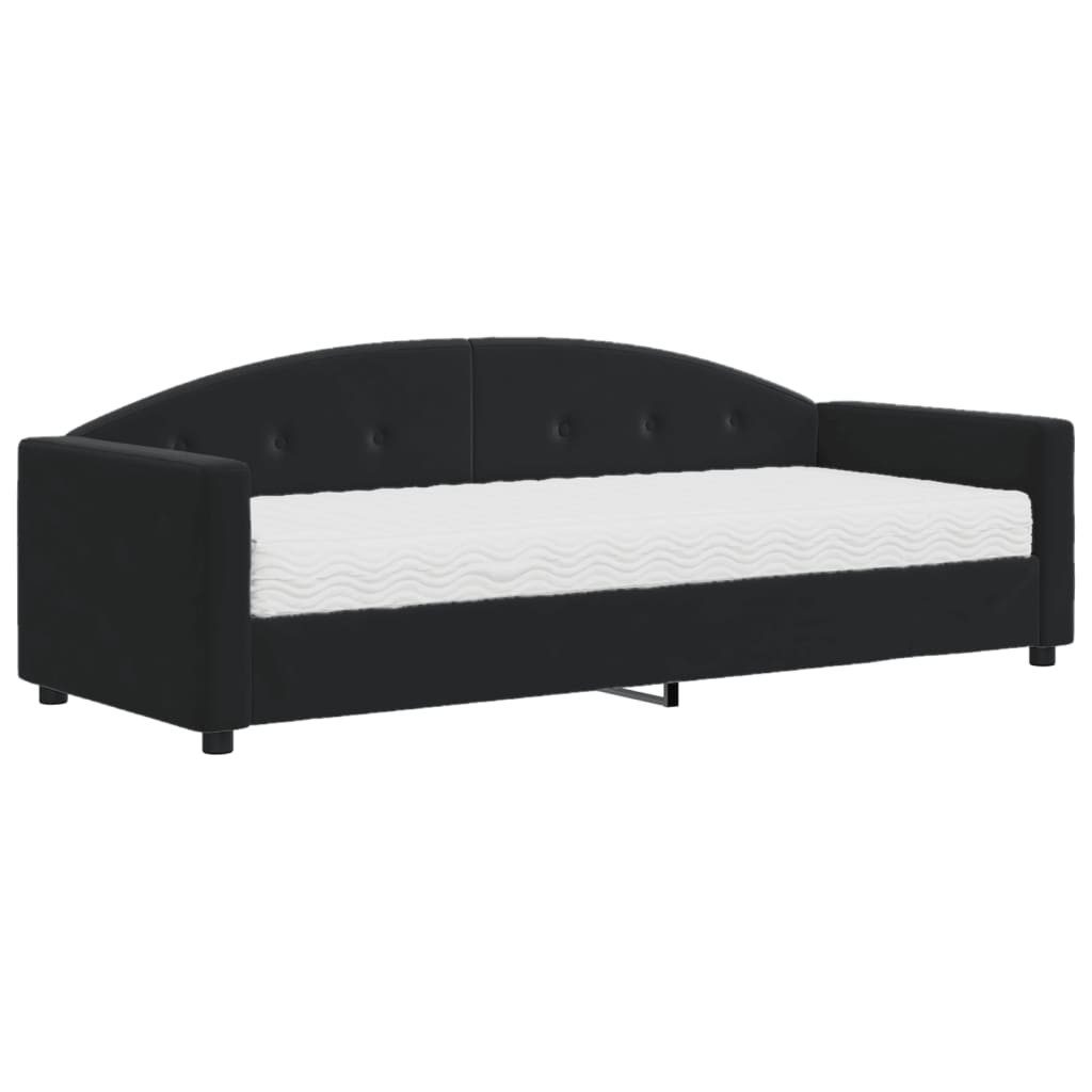vidaXL Bett Tagesbett mit Matratze Schwarz günstig online kaufen