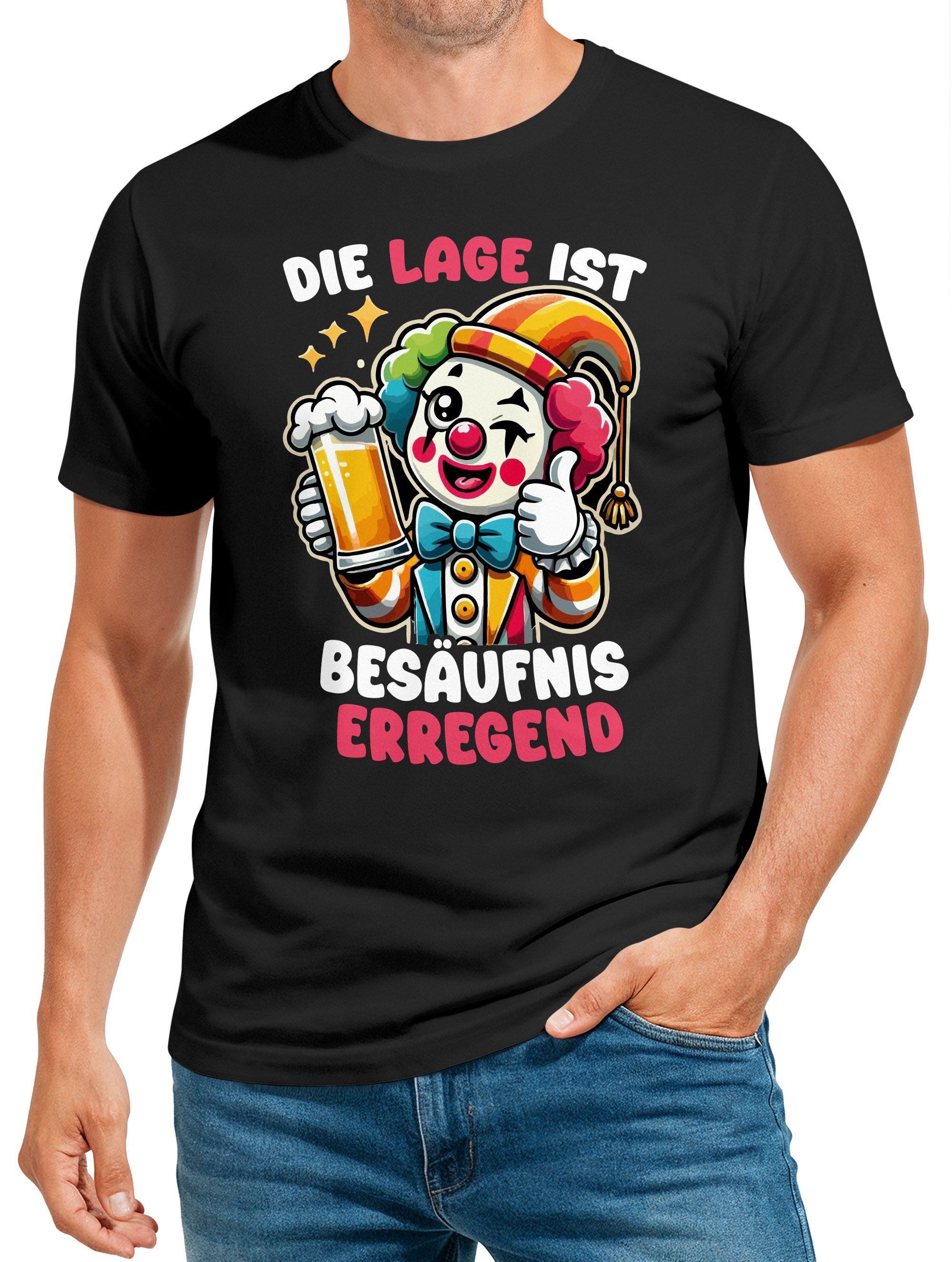 MoonWorks Print-Shirt Herren T-Shirt Party Feiern Trinken Last Minute Fasch günstig online kaufen