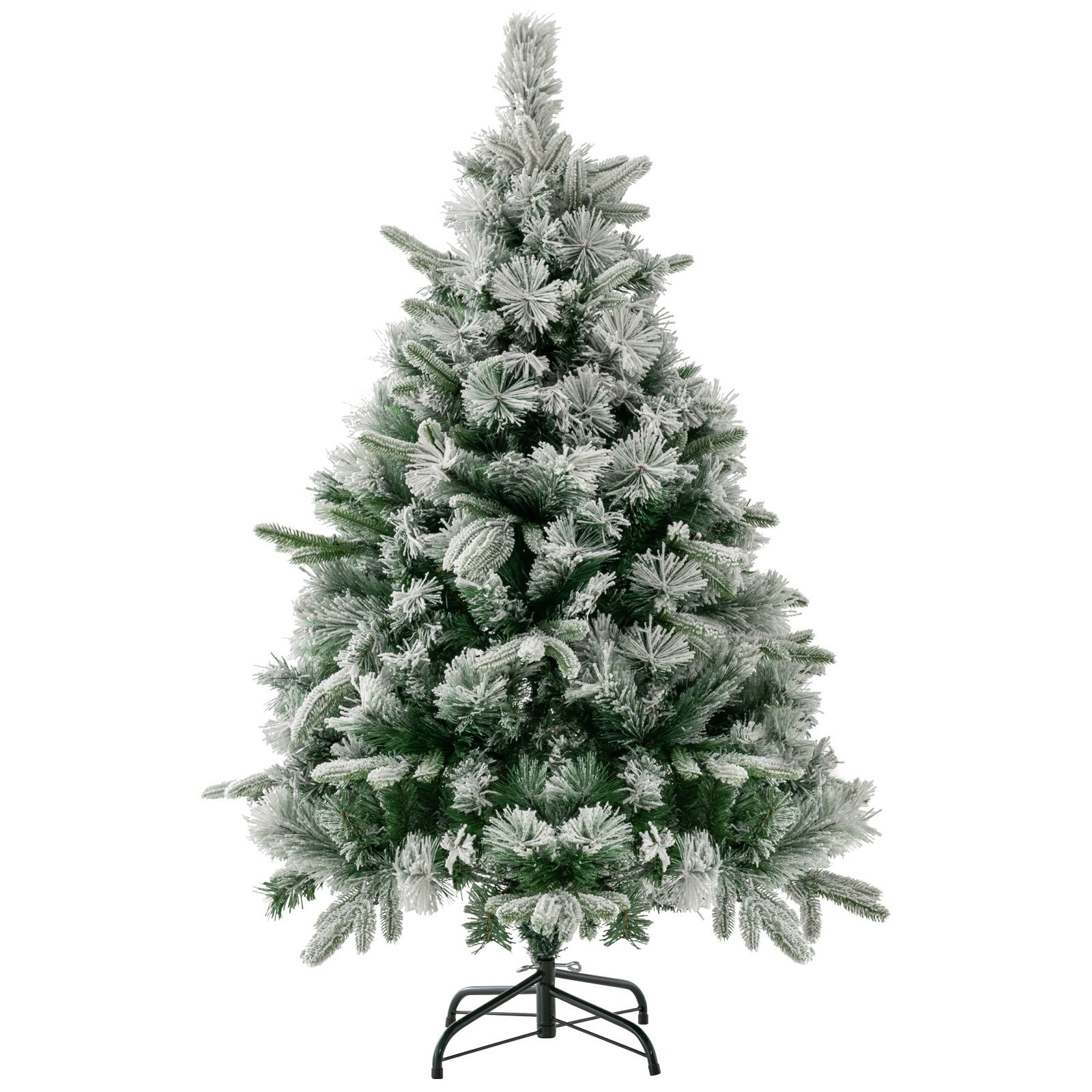 COSTWAY Künstlicher Weihnachtsbaum, mit Schnee, LEDs & 384 Zweigspitzen 136cm