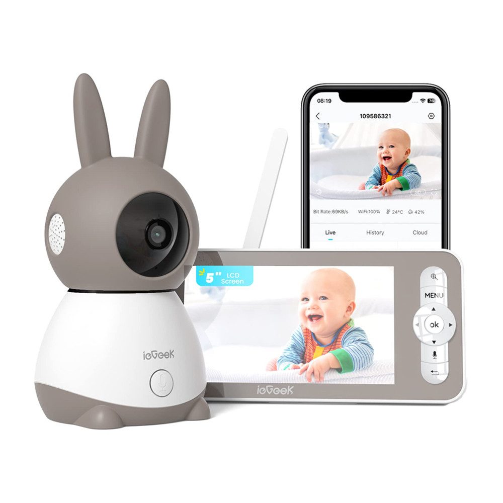 Video-Babyphone 2K 3MP Babyphone mit Kamera, WLAN Video Babyfone mit APP