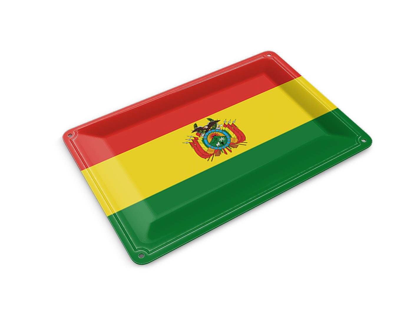 Femer GmbH Postkarte Flagge Boliviens 14x10 cm Flag of Bolivia, unfrankiert