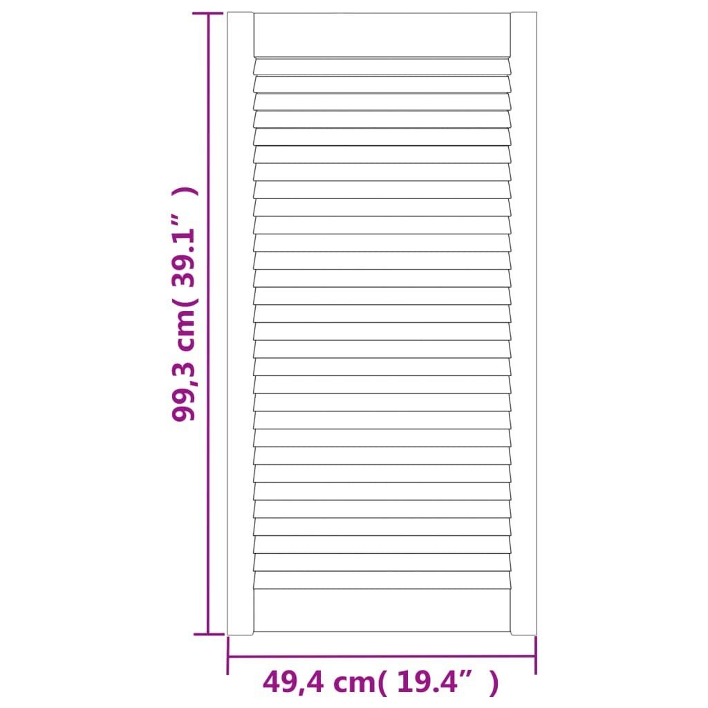Schranktüren Stk. vidaXL 99,3x49,4 Schranktür Massivholz Lamellen-Design cm (4 St) 4