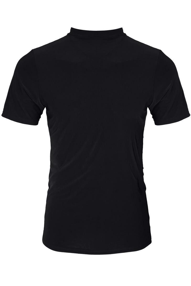 Regnes Fetish Planet T-Shirt Herren T-Shirt schwarz mit dekorativem 2-Wege-Reißverschluss auf der R