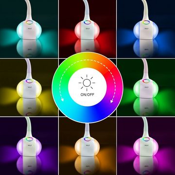 WILIT LED Tischleuchte »5W LED Schreibtischlampe Kinder Nachttischlampe Touch Dimmbar«, Stufenlos Einstellbares Farblicht und 3 Helligkeitsstufen