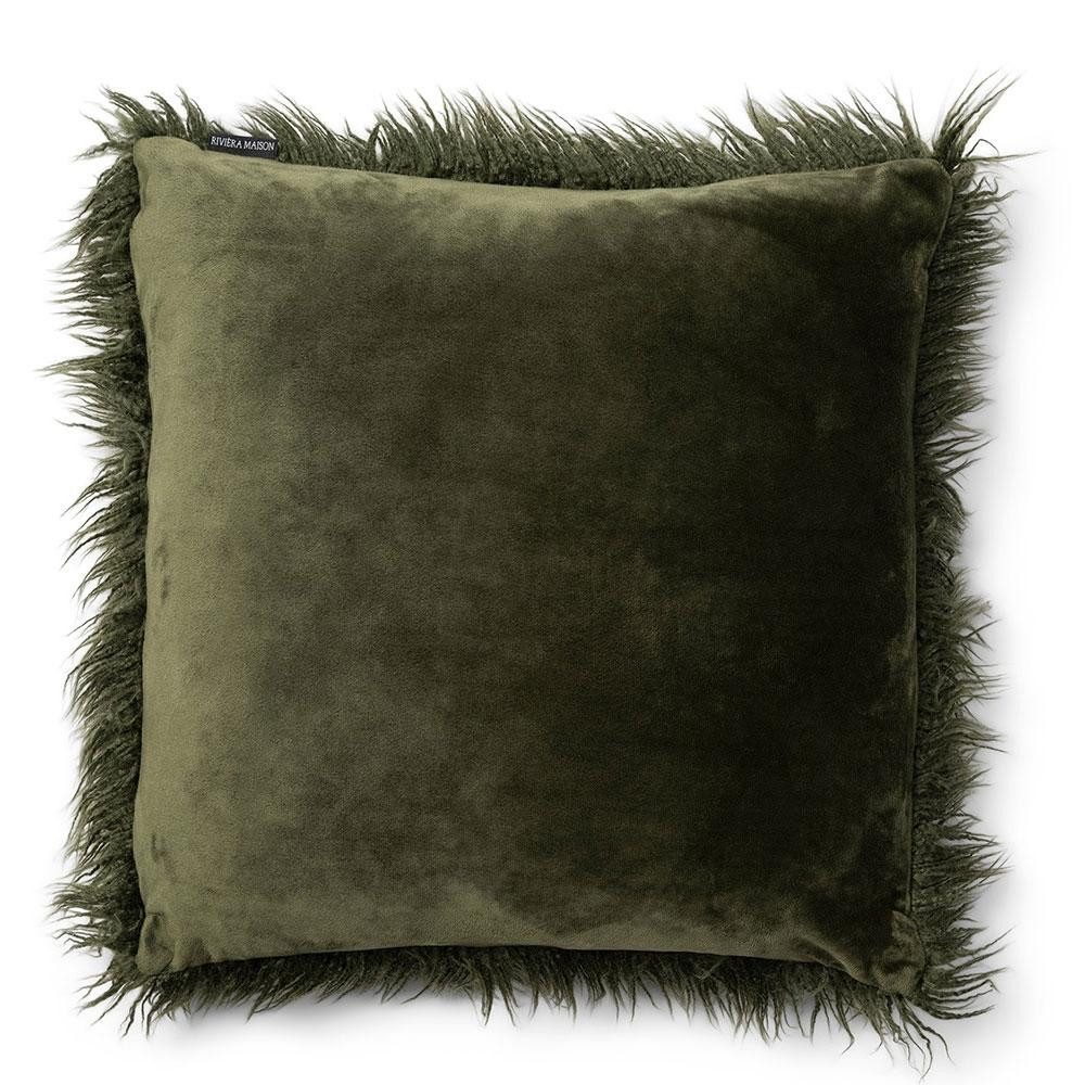 Rivièra Maison Kissenhülle Kissen Lindos Kunstpelz Grün (50x50cm) günstig online kaufen