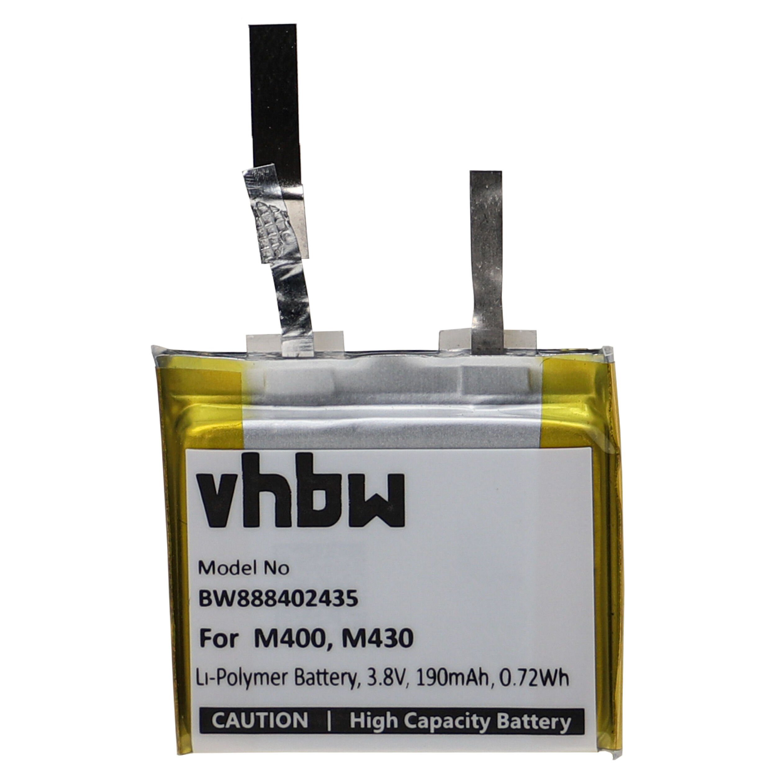 vhbw kompatibel mit Polar M430, M400 Akku Li-Polymer 190 mAh (3,8 V)