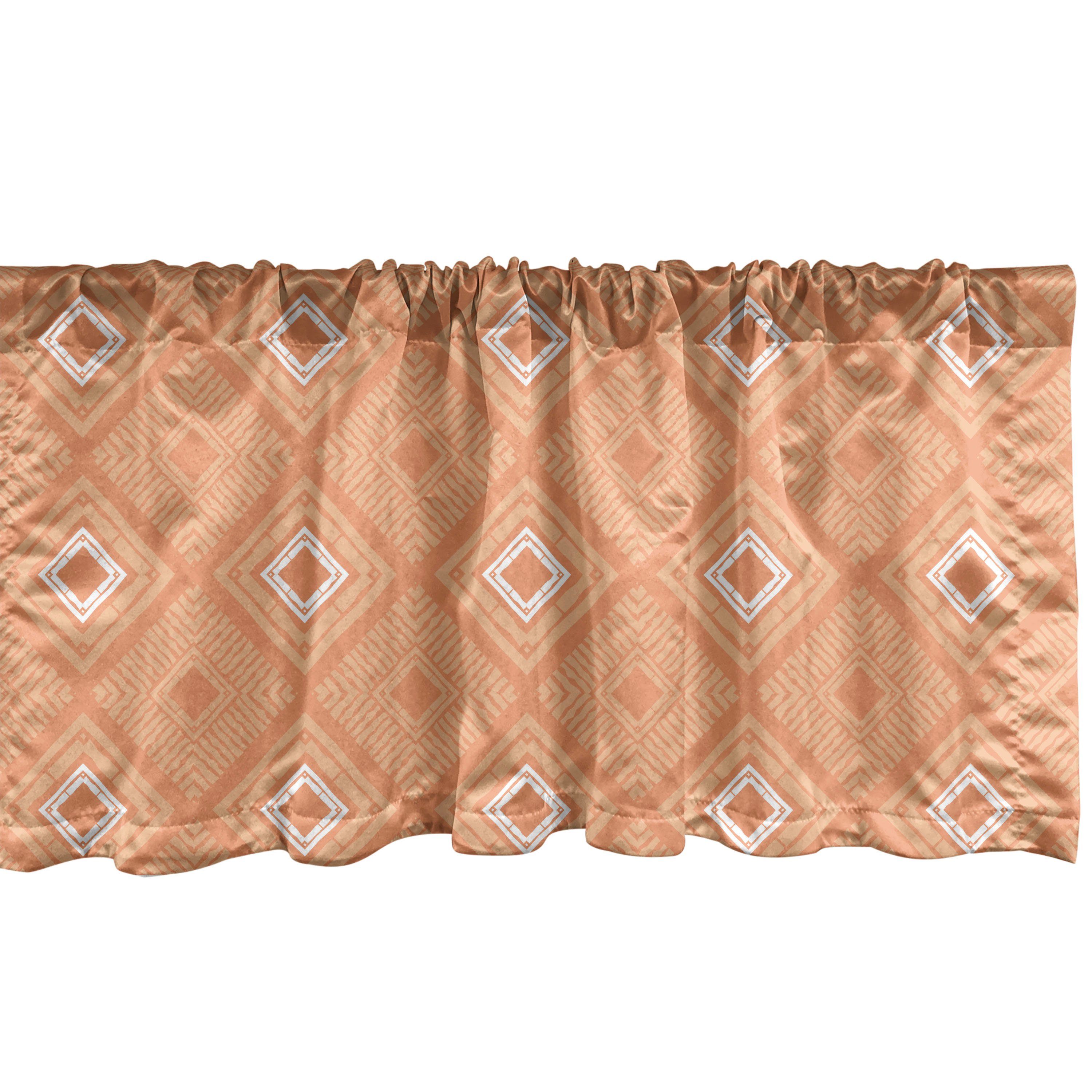 Scheibengardine Vorhang Volant für Küche Schlafzimmer Dekor mit Stangentasche, Abakuhaus, Microfaser, Pastell Diagonal Quadrate und Streifen